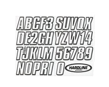 Load image into Gallery viewer, Hardline Boat Lettering Registration Kit 3 in. - 800 White/Black