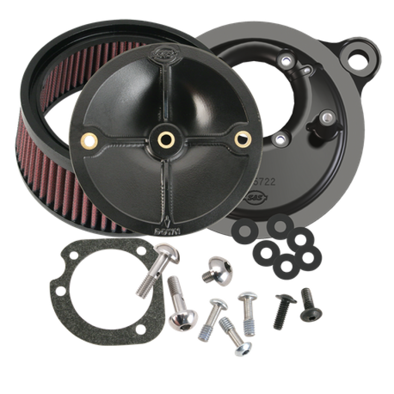 S&S Cycle 08-17 Touring/16-17 Softail Models Stealth Air Cleaner Kit w/o Cover