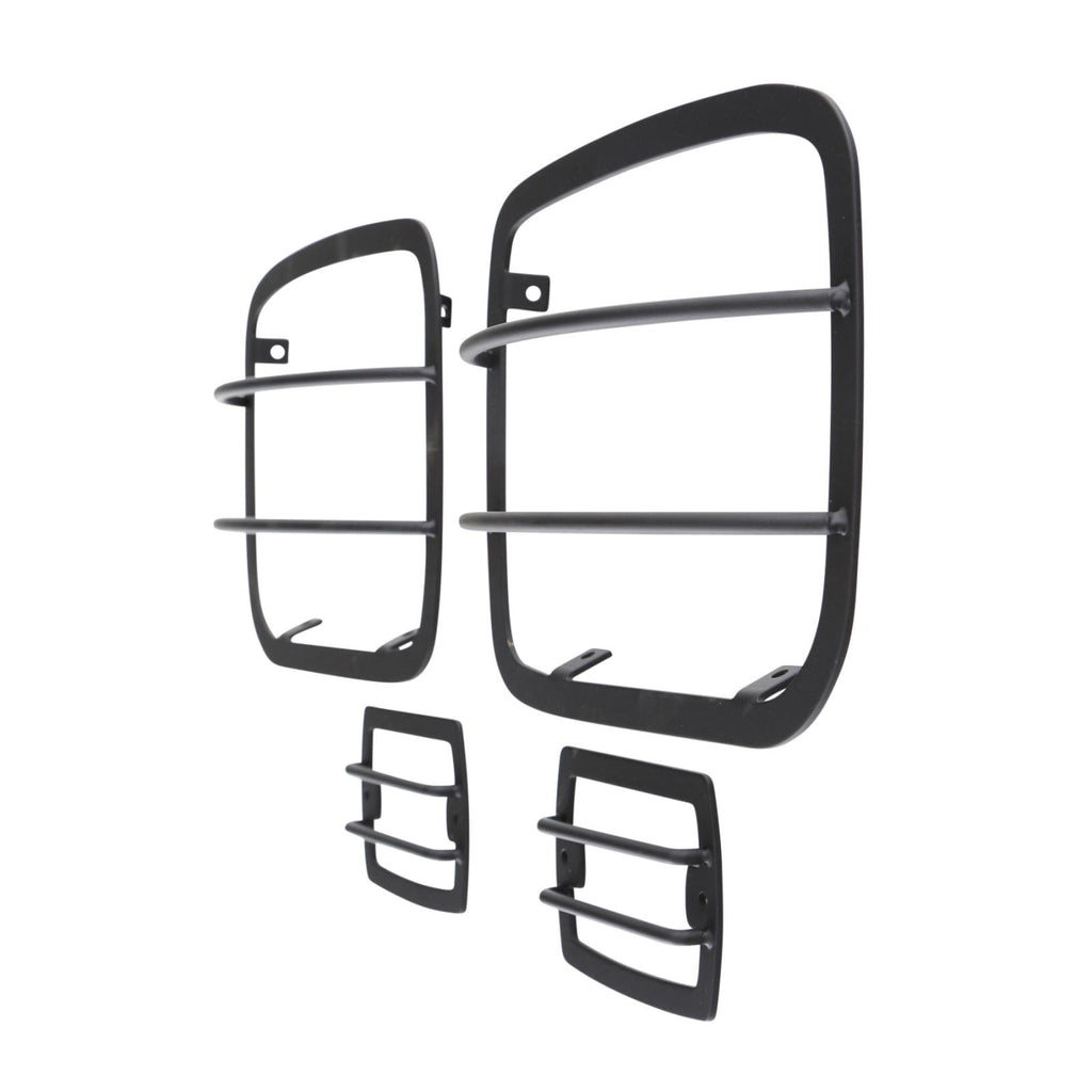 Euro Head Light Guards 87-95 Wrangler YJ Black 4 Piece Smittybilt