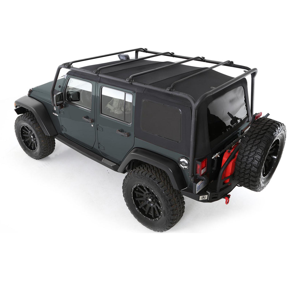 SRC Roof Rack 07-18 Wrangler JK 4 DR 300 Lb Rating Black Textured Smittybilt