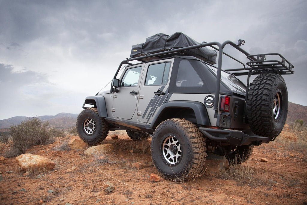 SRC Roof Rack 07-18 Wrangler JK 4 DR 300 Lb Rating Black Textured Smittybilt