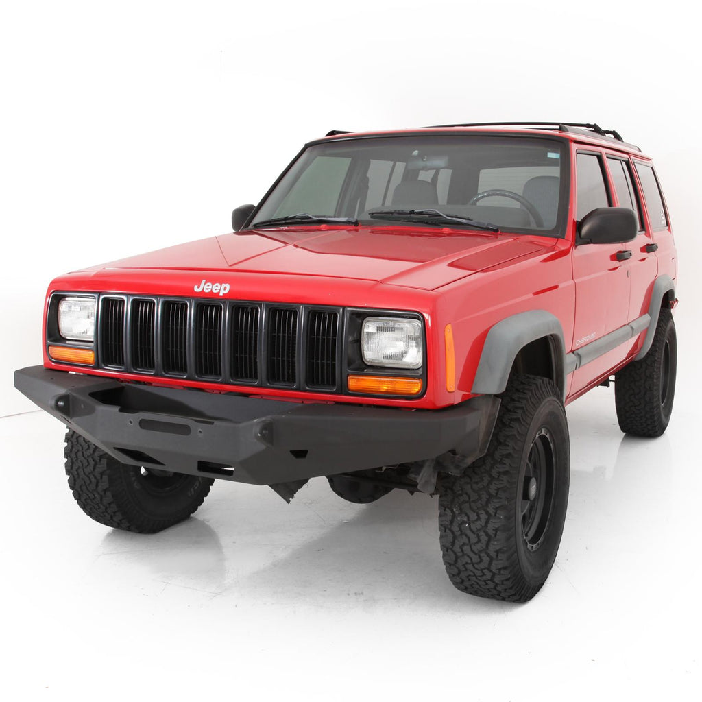 XRC Front Bumper 84-01 Cherokee XJ Black Textured Smittybilt