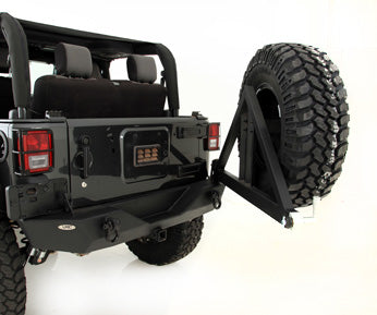 XRC Rear Jeep Bumper w/ 2 Inch Hitch Receiver 07-18 Wrangler JK Black Smittybilt