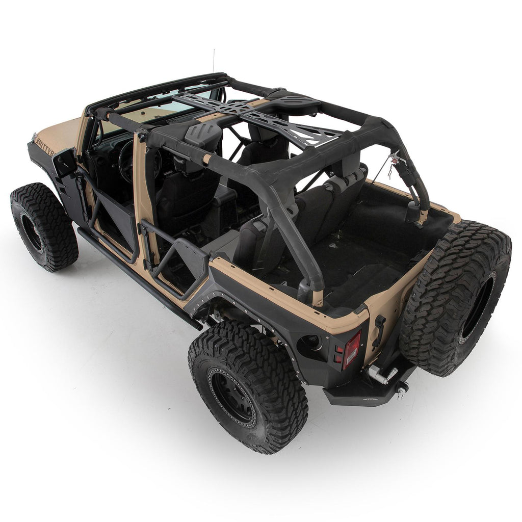 SRC Cage Kit 6 Piece 07-10 Wrangler JK 4 DR Gloss Black Smittybilt