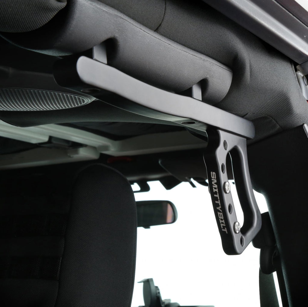 Jeep JK Grab Handles Rear Aluminum 2007-2018 Jeep Wrangler 2DR/4DR Pair Black Smittybilt