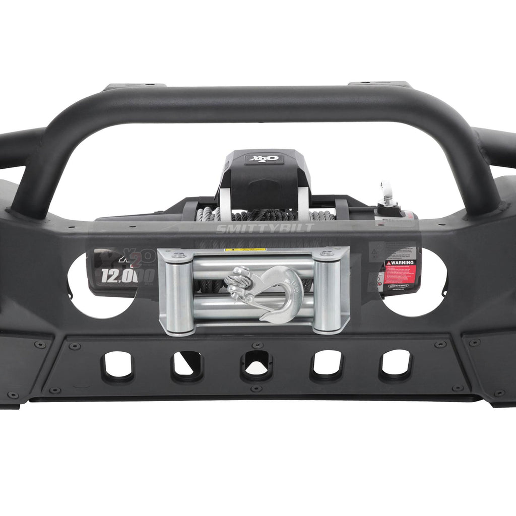 XRC Front Jeep JL Bumper w/ Stinger Winch Plate D-Rings 18-Present Jeep JL Wrangler Black Powdercoat Smittybilt