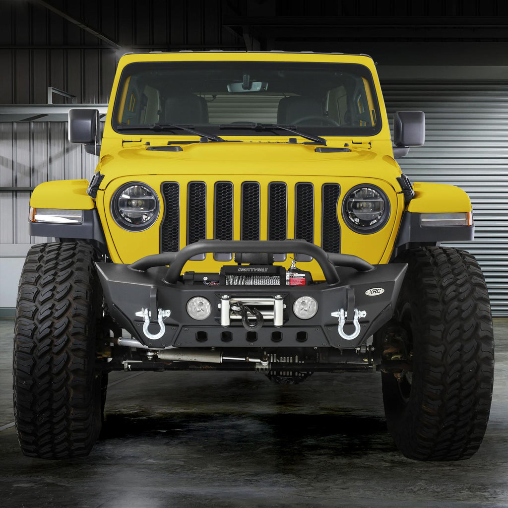 XRC Front Jeep JL Bumper w/ Stinger Winch Plate D-Rings 18-Present Jeep JL Wrangler Black Powdercoat Smittybilt