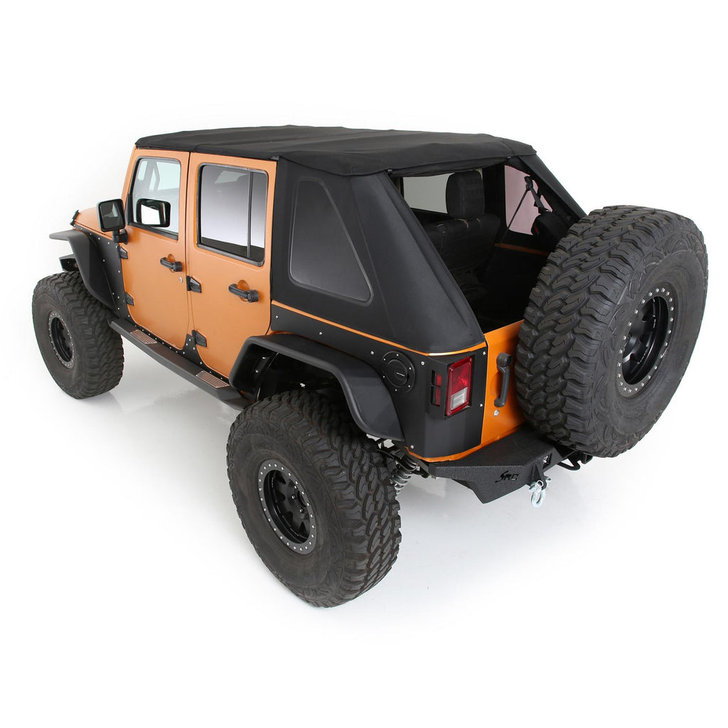 Jeep JKU Protek Bowless Top w/Tinted Windows Combo 2007-2018 Wrangler JK Unlimited 4-DR Black Smittybilt