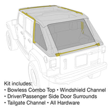 Load image into Gallery viewer, Jeep JKU Protek Bowless Top w/Tinted Windows Combo 2007-2018 Wrangler JK Unlimited 4-DR Black Smittybilt