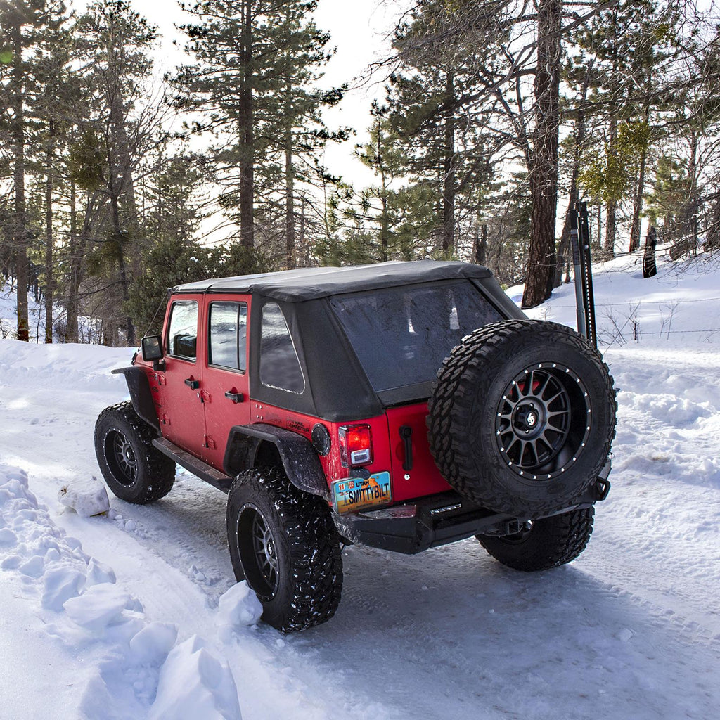 Jeep JKU Protek Bowless Top w/Tinted Windows Combo 2007-2018 Wrangler JK Unlimited 4-DR Black Smittybilt