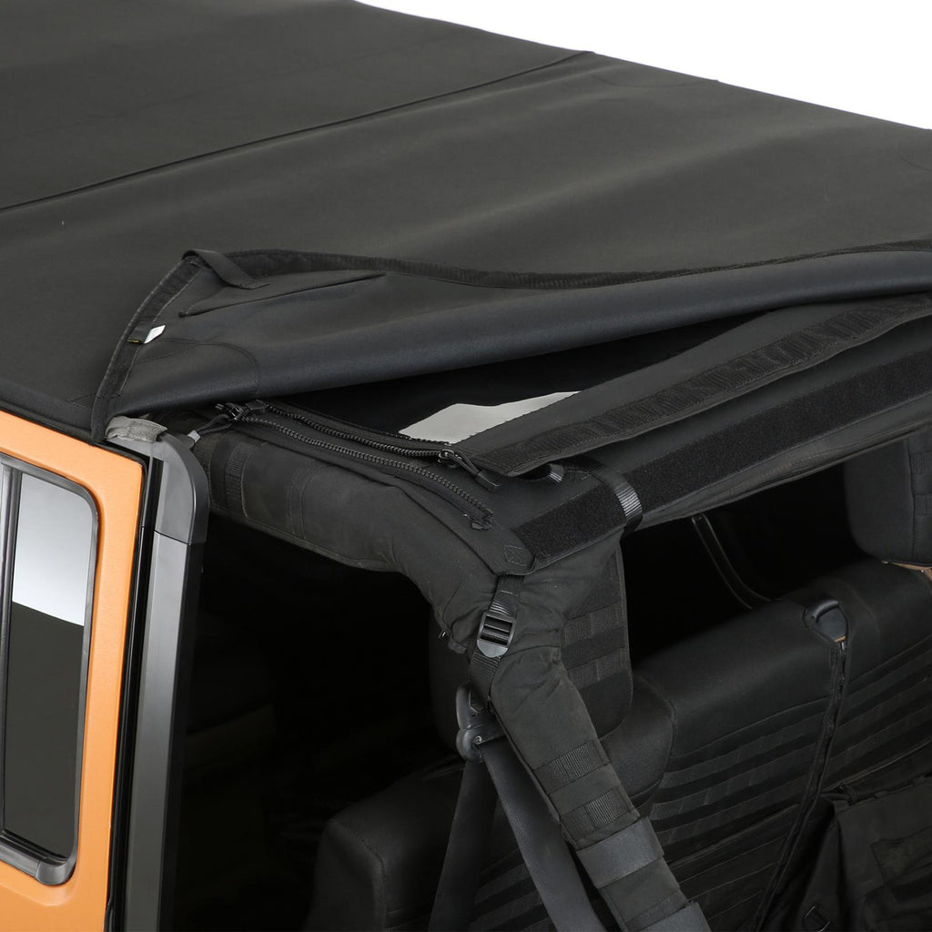 Jeep JKU Protec Bowless Top w/Tinted Windows No Door Uppers 2007-2018 Wrangler JK Unlimited 4-DR Black Smittybilt