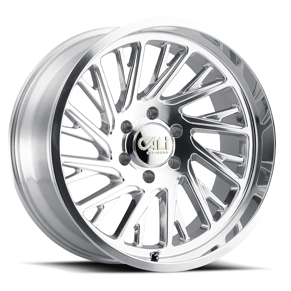 Cast Aluminum Wheels Purge 9114 PO 20x10 Milled Spokes Polished Silver 5 On 150 Bolt Pattern -25 Offset Cali Offroad Wheels