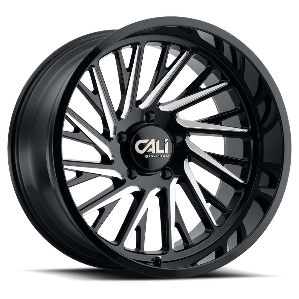 Cast Aluminum Wheels Purge 9114 GB 24x14 Milled Gloss Black 6 On 135 Bolt Pattern -76 Offset Cali Offroad Wheels