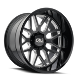 Cast Aluminum Wheels Invader 9115 GB-M 22x12 Milled Gloss Black 8 On 165.1 Bolt Pattern -51 Offset Cali Offroad Wheels - Cali Offroad 9115-22281BM