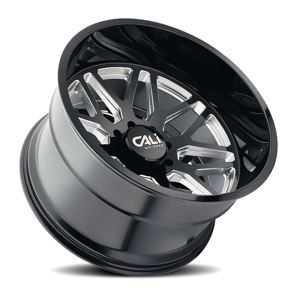 Cast Aluminum Wheels Invader 9115 GB-M 28x12 Milled Gloss Black 6 On 135 Bolt Pattern -44 Offset Cali Offroad Wheels