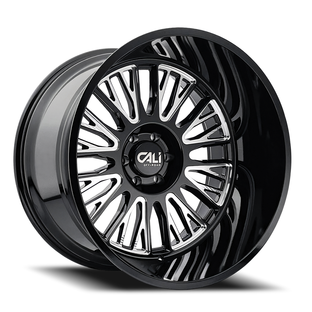 Cast Aluminum Wheels Vertex 9116 BM 20x10 Milled Gloss Black 6 On 135 Bolt Pattern -25 Offset Cali Offroad Wheels