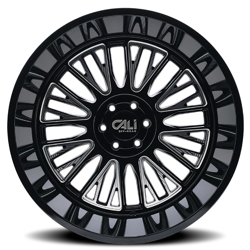 Cast Aluminum Wheels Vertex 9116 BM 20x10 Milled Gloss Black 6 On 135 Bolt Pattern -25 Offset Cali Offroad Wheels