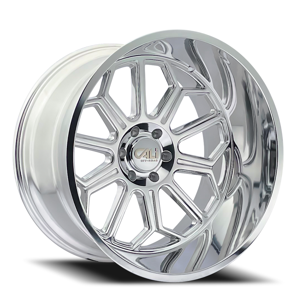 Cast Aluminum Wheels Auburn 9117 PO 20x10 Milled Spokes Polished 6 On 135 Bolt Pattern -25 Offset Cali Offroad Wheels