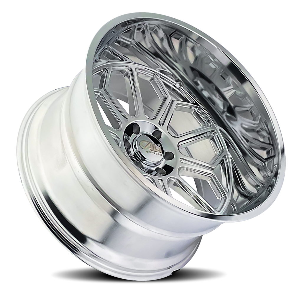 Cast Aluminum Wheels Auburn 9117 PO 20x10 Milled Spokes Polished 6 On 135 Bolt Pattern -25 Offset Cali Offroad Wheels