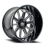 Cast Aluminum Wheels Auburn 9117 BM 20x10 Milled Gloss Black 5 On 127 Bolt Pattern -25 Offset Cali Offroad Wheels - Cali Offroad 9117-2173BM