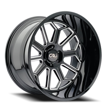 Load image into Gallery viewer, Cast Aluminum Wheels Auburn 9117 BM 22x12 Milled Gloss Black 6 On 135 Bolt Pattern -51 Offset Cali Offroad Wheels