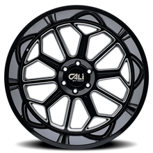 Load image into Gallery viewer, Cast Aluminum Wheels Auburn 9117 BM 22x12 Milled Gloss Black 6 On 135 Bolt Pattern -51 Offset Cali Offroad Wheels