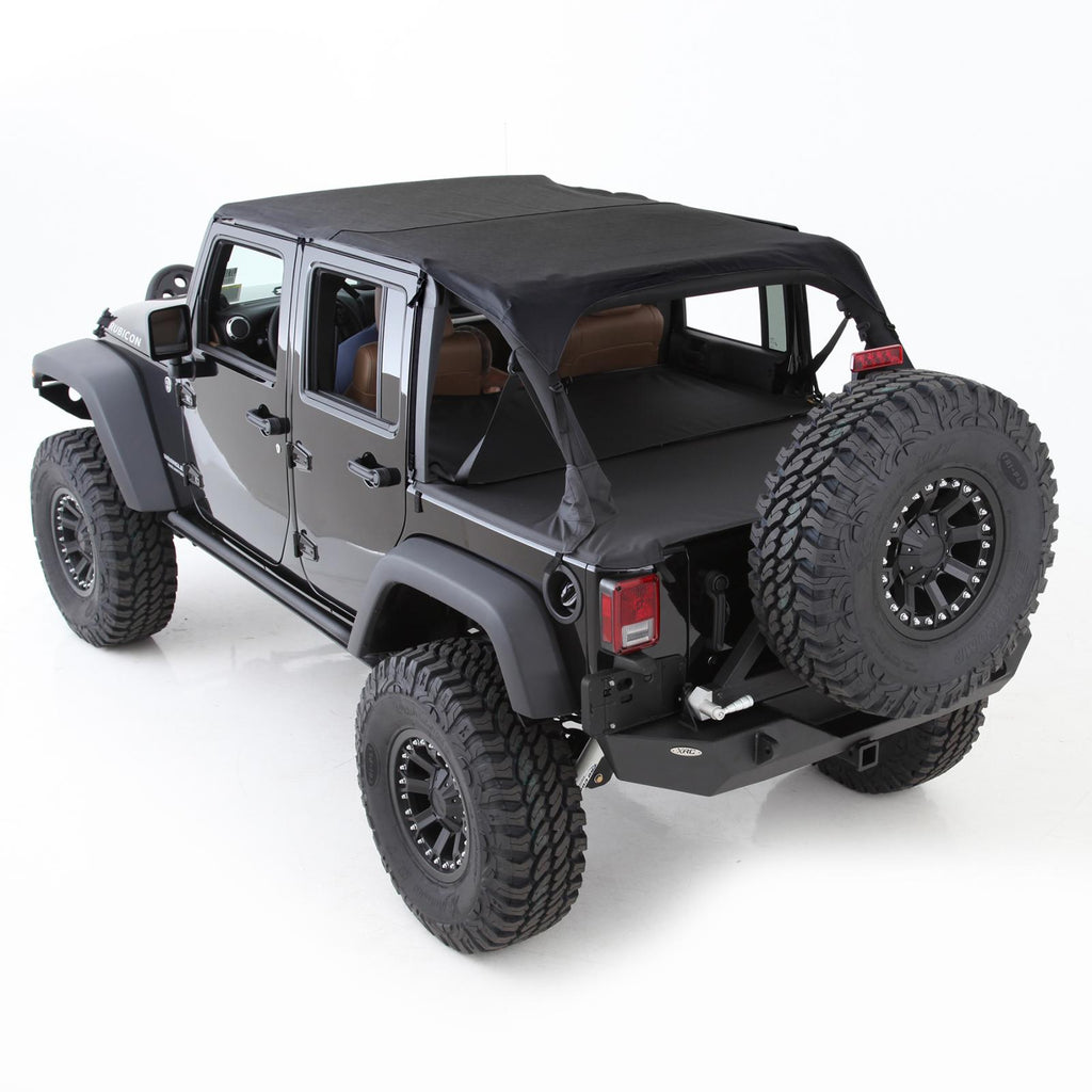 Extended Soft Top 10-18 Wrangler JK 4 DR Black Diamond Smittybilt