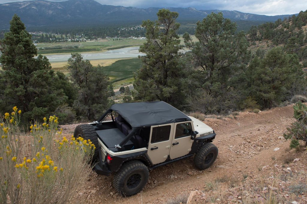 Extended Soft Top 10-18 Wrangler JK 4 DR Black Diamond Smittybilt