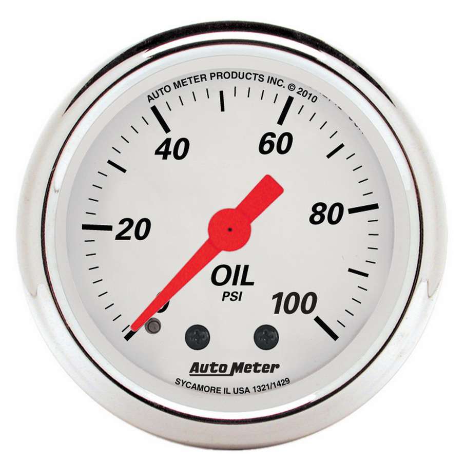 2-1/16 A/W Oil Pressure Gauge 0-100psi - AutoMeter 1321