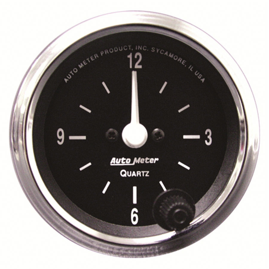 2-1/16 12-Volt Electric Clock - Black - AutoMeter 201019