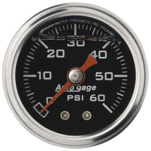 Load image into Gallery viewer, 1-1/2in Pressure Gauge - 0-60psi - Black Face - AutoMeter 2173