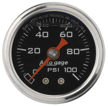 Load image into Gallery viewer, 1-1/2in Pressure Gauge - 0-100psi - Black Face - AutoMeter 2174