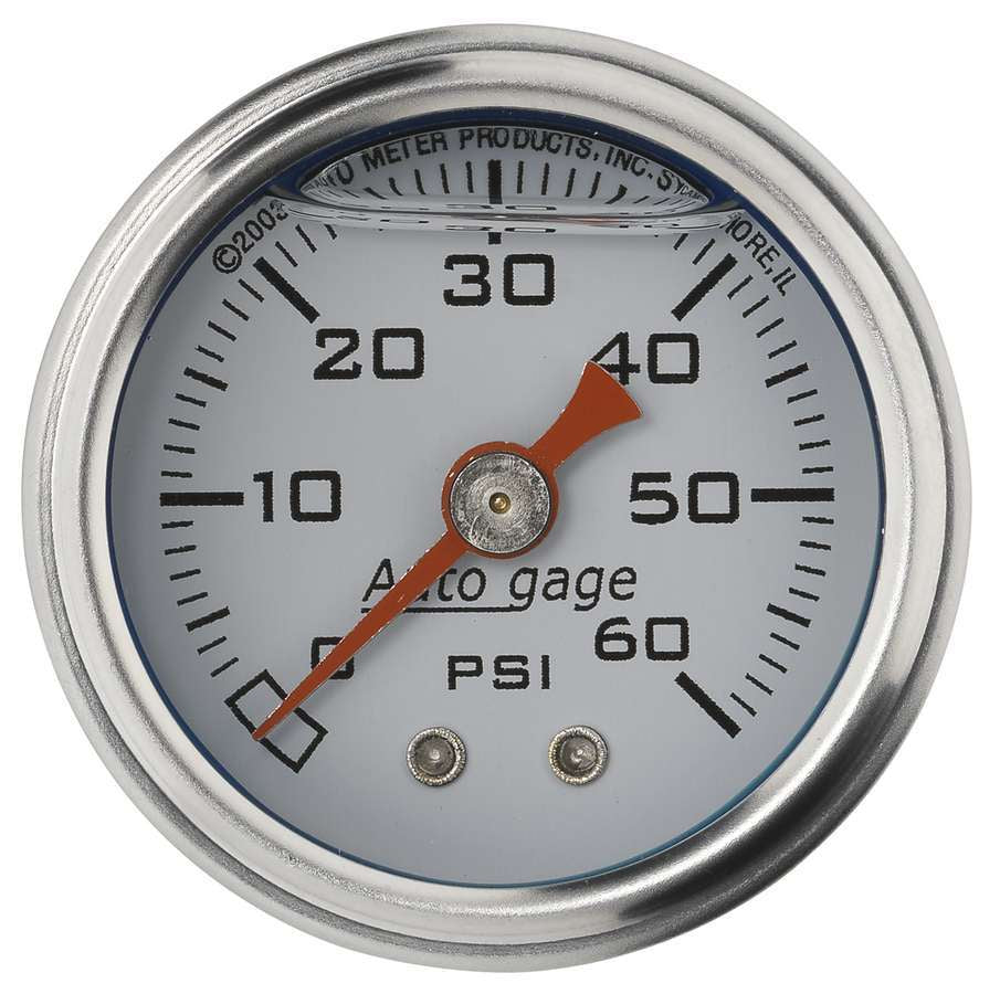 1-1/2in Pressure Gauge 0-60psi- White - AutoMeter 2176