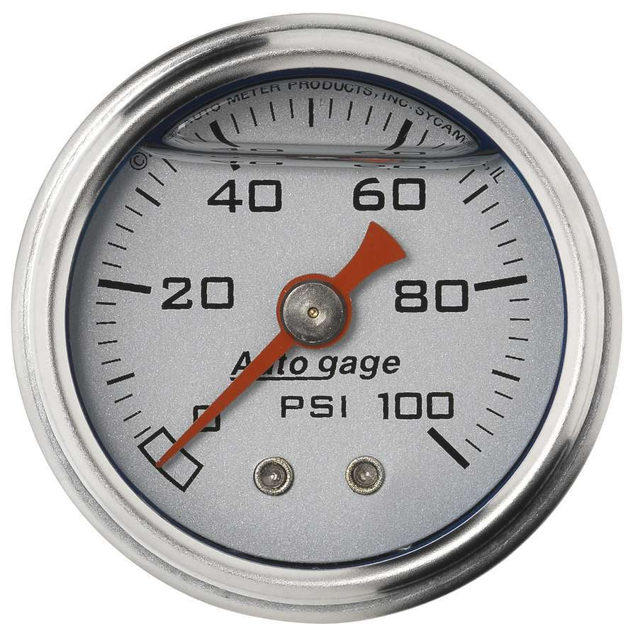 1-1/2in Pressure Gauge - 0-100psi - Silver Face - AutoMeter 2180