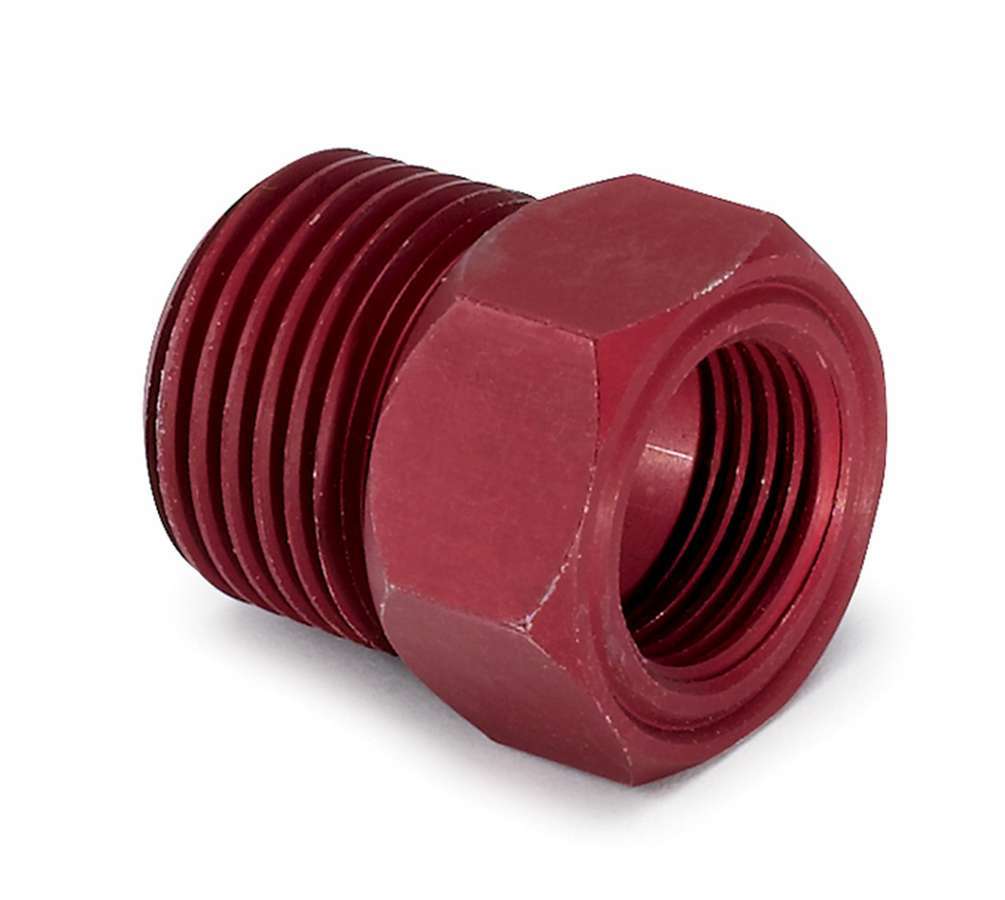 1/2in NPT Aluminum Temp. Adapter Fitting - Red - AutoMeter 2273