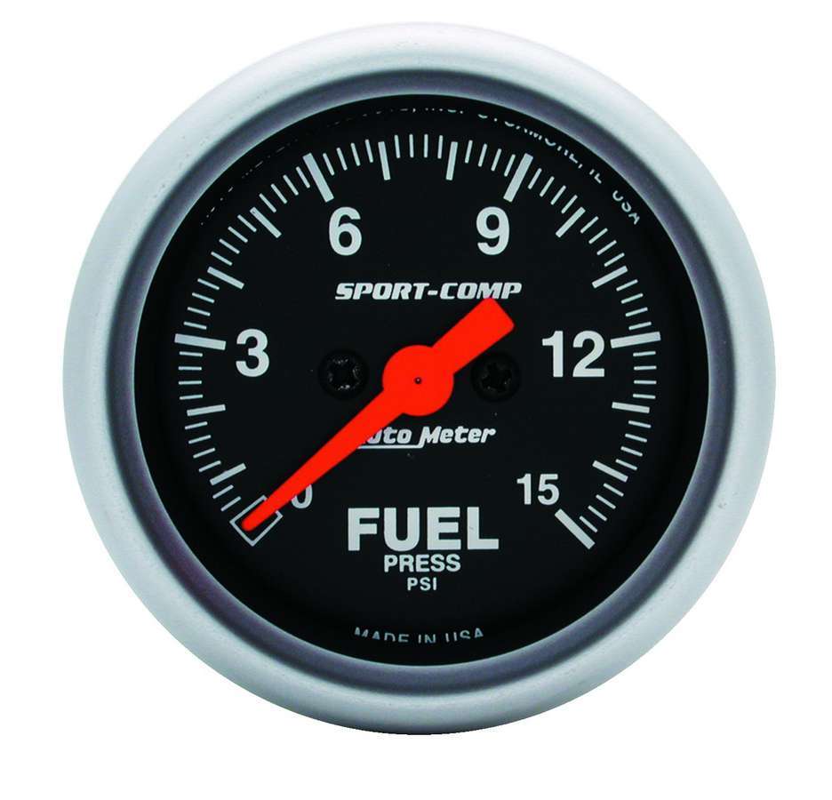 Sport Comp 2 1/16in Fuel 0-15 PSI Elec. - AutoMeter 3361