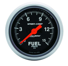 Load image into Gallery viewer, Sport Comp 2 1/16in Fuel 0-15 PSI Elec. - AutoMeter 3361