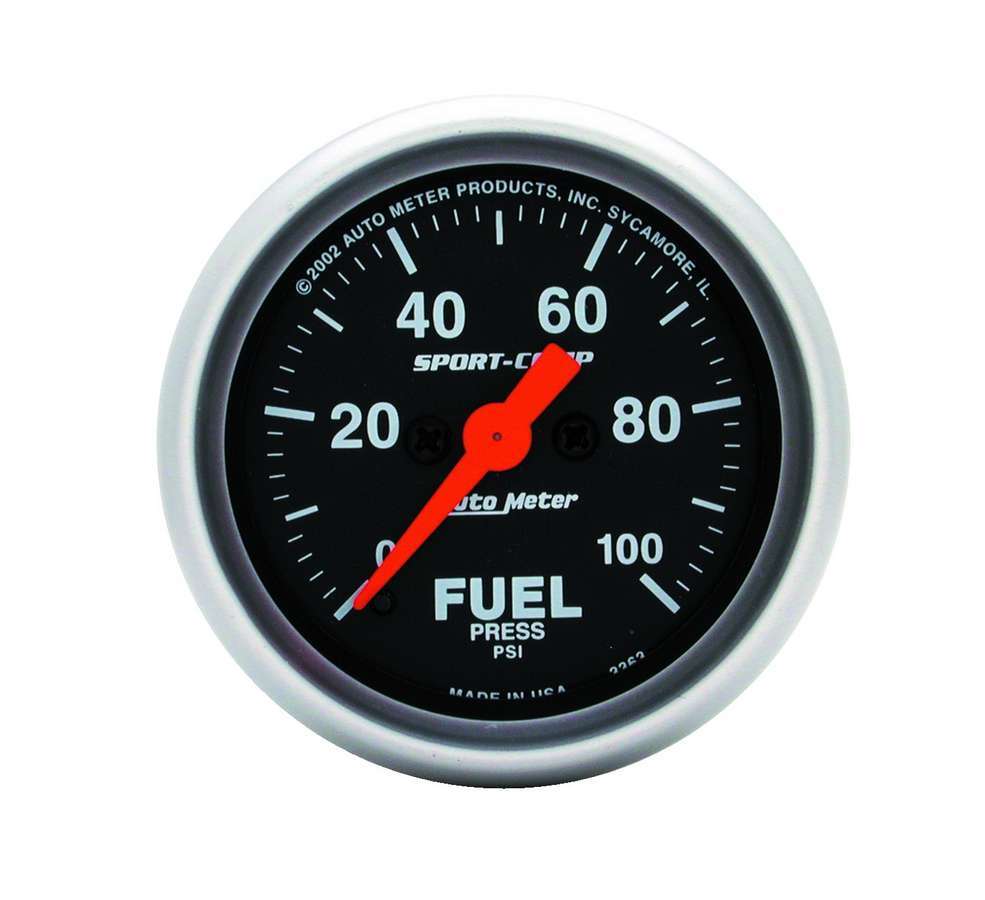 Sport Comp 2 1/16in Fuel 0-100 PSI Elec. - AutoMeter 3363