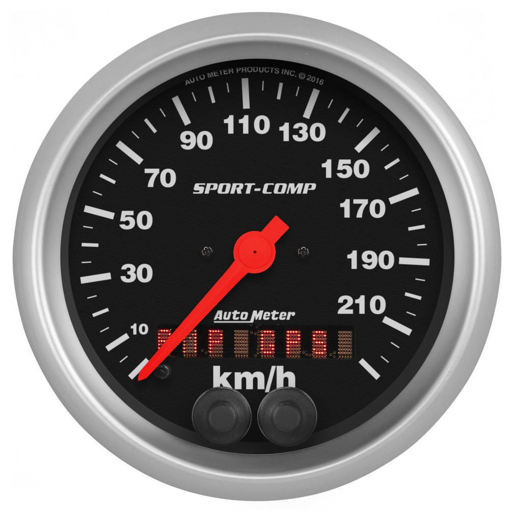 Speedometer 3-3/8in 225KM/H Sport-Comp - AutoMeter 3982-M