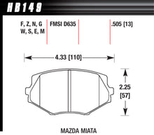 Load image into Gallery viewer, Brake Pads Front Mazda Miata MX-5 DTC-60 - Hawk Performance HB149G.505