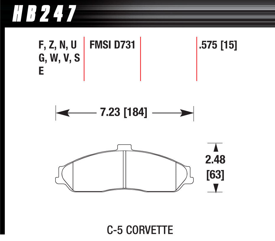 Performance Street Brake Pads (4) - Hawk Performance HB247N.575