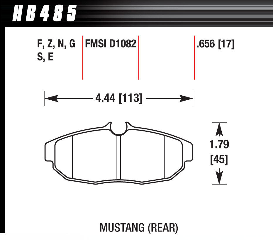 Performance Street Brake Pads (4) - Hawk Performance HB485F.656