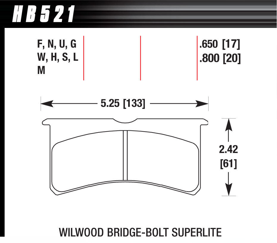 SL Bridgebolt DTC-70 - Hawk Performance HB521U.800