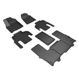 KAGU Floor Mat; Black; 6 pc.; 2 pc. Front Row; 1 pc. 2nd Row; 3 pc. 3rd Row; - 3D MAXpider L1JP03301509