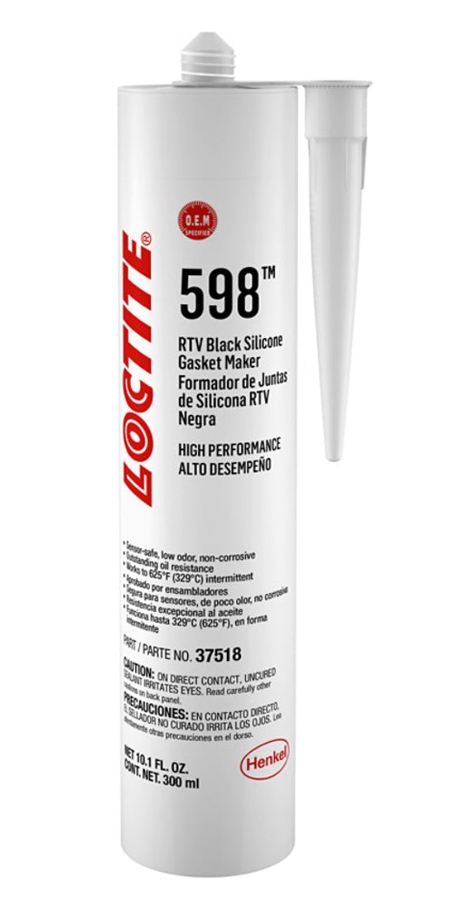 RTV 598 Black Silicone Cartridge 300ml/10.14oz - Loctite 495074