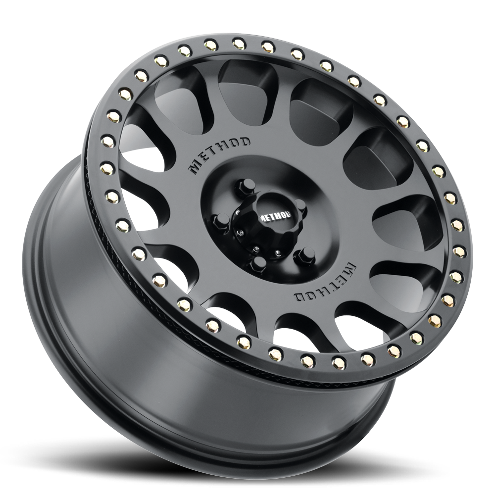 Aluminum Wheels 17x9 Beadlock MR105 Bolt Pattern 5 On 127 Offset -38 Lip Size 1.77 Matte Black MB Method