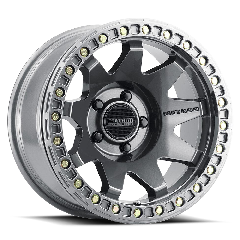 Aluminum Wheels 17x9 MR108 Bolt Pattern 5 On 127 Offset -44 Lip Size 0.63 Gloss Titanium GY Method