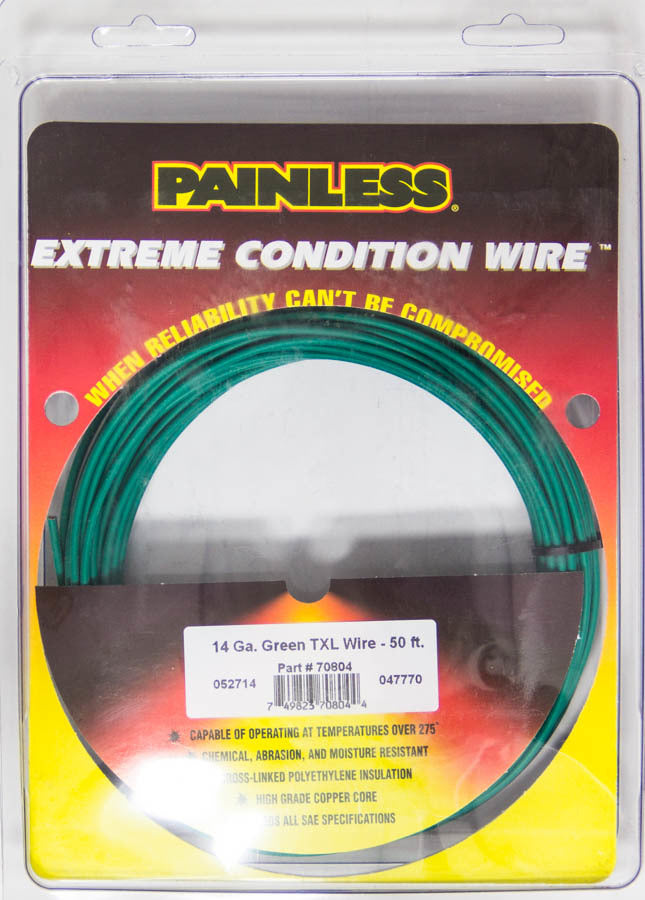 14 Gauge Green TXL Wire  50 Ft. - Painless Wiring 70804