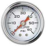 1-1/2in Pressure Gauge 0-60psi- White - AutoMeter 2176