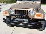 Double Tube Bumper Black - Front with Hoop - Rampage 8620